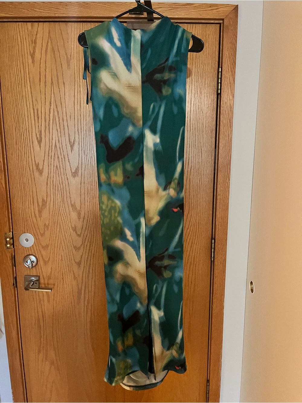Floral Green Maxi Bodycon Formal Dress - Picture 3 of 5